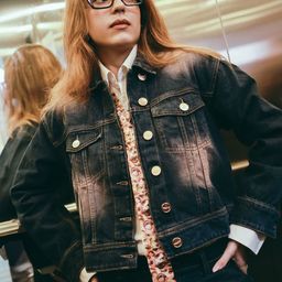 FREAKINS Women Washed Denim Jacket with Patchwork-image-66