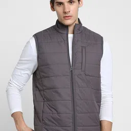 Dennis Lingo Mock Collar Sleeveless Padded Jacket-image-63