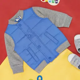 Pantaloons Baby Boys Mock Collar Cotton Padded Jacket-picture-8