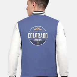 t-base Typography Printed Stand Collar Varsity Jacket-picture-2