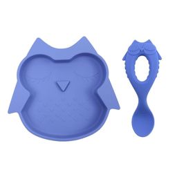 GUCHIGU Blue Silicone Suction Plate & Spoon-image-52