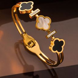 Jewels Galaxy Gold-Plated Stainless Steel Mother of Pearl Bangle-Style Bracelet-50
