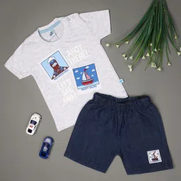 V-Mart Unisex Kids Printed T-shirt with Shorts-image-95