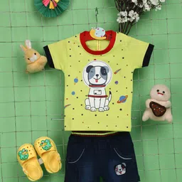 V-Mart Unisex Kids Printed T-shirt with Shorts-image-94