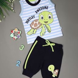V-Mart Unisex Kids Printed T-shirt with Capris-image-98