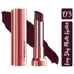 Ronzille Non Drying & Lightweight Long Stay Matte Lipstick - Crater Brown 03-16