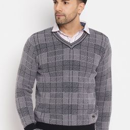 Duke Checked Long Sleeves Acrylic Sweater Vest-image-89