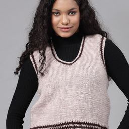 Velvery Acrylic Ribbed Sweater Vest-image-77