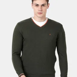 t-base Men Green & Red Sweater Vest-image-82