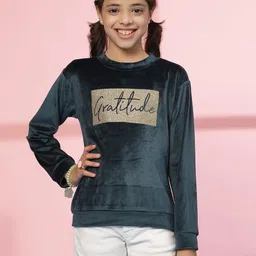 Albion By CnM Girls Typography Printed Woollen Sweater Vest-picture-33
