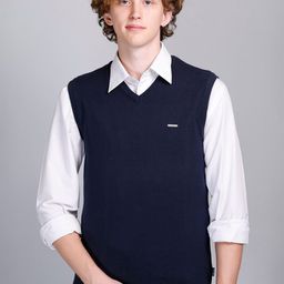 GODFREY V-Neck Cotton Sweater Vest-image-96