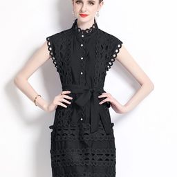JC Collection Self Design High Neck Sheath Dress-image-5