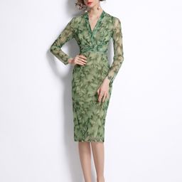 JC Collection Green Sheath Dress-image-11