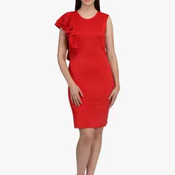DODO & MOA Women Red Sheath Dress-image-94