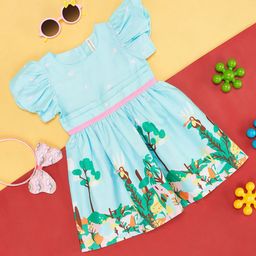 Pantaloons Baby Infants Girls Floral Printed Fit and Flare Pure Cotton Dress-54