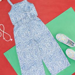 Pantaloons Junior Girls Abstract Printed Cotton Jumpsuit-picture-1