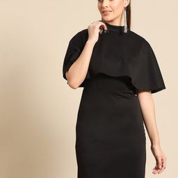 DODO & MOA Cape Sleeves Scuba Sheath Dress-picture-6
