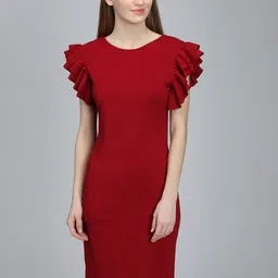 DODO & MOA Flutter Sleeves Sheath Dress-picture-57