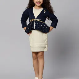 Macwin Girls Lurex Sheath Dress With Jacket-image-3