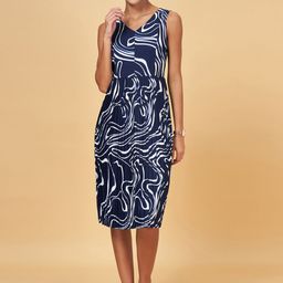 Annabelle by Pantaloons Abstract Printed V-Neck Sheath Dress-image-53