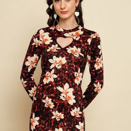 BAESD Floral Print Regular Sleeve Sheath Dress-image-33