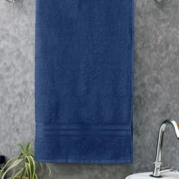 Home Fresh Blue Solid Pure Cotton 400 GSM Bath Towel-image-95