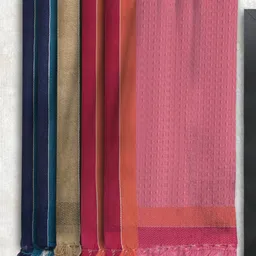 Athom Trendz Set Of 5 Pink & White High Absorbant Bath Towel image 1