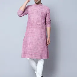 Latest Chikan Garments Striped Mandarin Collar Straight Kurta-image-79