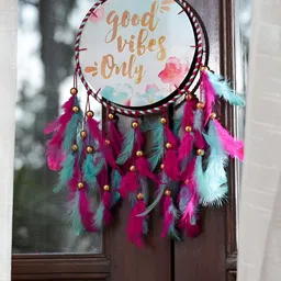 DULI Pink & White Printed Dream Catcher Wall Decor-24