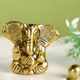 Aura Gold-Toned Religious Ganesh Idol Showpiece-image-51