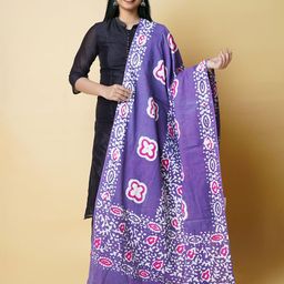 Unnati Silks Ethnic Printed Pure Cotton Batik Dupatta-0