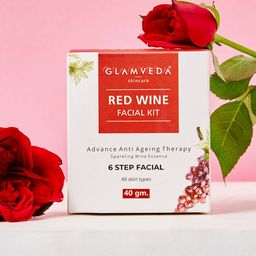 GLAMVEDA Set Of 2 Red Wine Advance Anti Ageing & Gold Rejuvenating Facial Kit 40gm Each-2