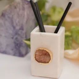 HOMEARTE Marble with Agate Pen Stand Stationery-37