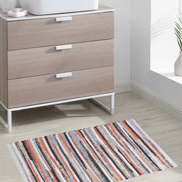 Oxolloxo Orange & White Striped Woven Design Rectangle Floor Mats & Dhurries-picture-16