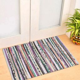 Oxolloxo Purple & White Striped Woven Design Rectangle Floor Mats & Dhurries-picture-17