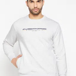Duke Men Grey Printed Fleece Sweatshirt-image-96