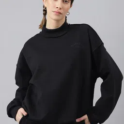 Fitkin Women Turtle Neck Oversized Sweatshirt-image-80