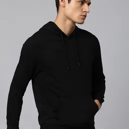 Dennis Lingo Men Black Cotton Hooded Sweatshirt-image-8