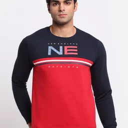 Rodamo Men Red Colourblocked Sweatshirt-picture-5