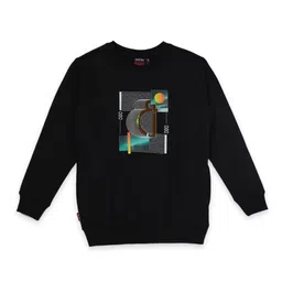 Gini and Jony Boys Black Printed Sweatshirt-image-90