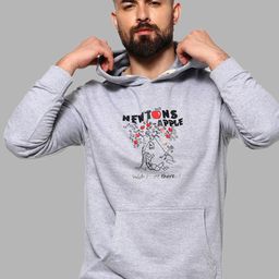 Campus Sutra Men Grey Printed Hooded Cotton Sweatshirt-image-82