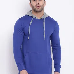 GRITSTONES Men Blue Hooded Sweatshirt-image-86