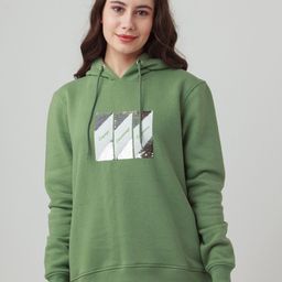 Zink London Women Green Hooded Sweatshirt-image-53