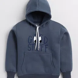 Toonyport Kids Blue Printed Hooded Fleece Sweatshirt-image-11