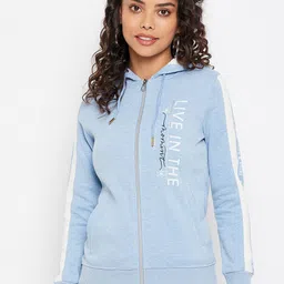 Duke Women Blue Typography Hooded Sweatshirt-image-9