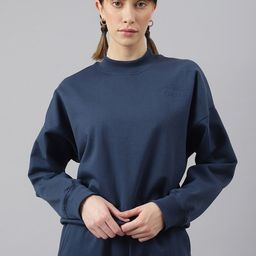 Fitkin Women Blue Crew Neck Regular Fit Sweatshirt-image-37