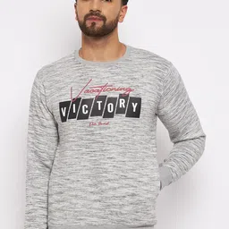 Duke Men Grey Printed Fleece Sweatshirt-image-76
