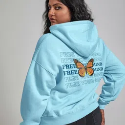 FFLIRTYGO Women Plus Size Printed Hooded Sweatshirt-35