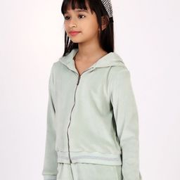 One Friday Girls Hooded Front-Open Sweatshirt-image-89