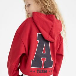 DeFacto Girls Red & Navy Blue Typography Printed Cotton Hooded Sweatshirt-image-51